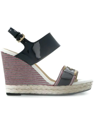 Geox Janira Wedge Sandals In Blue