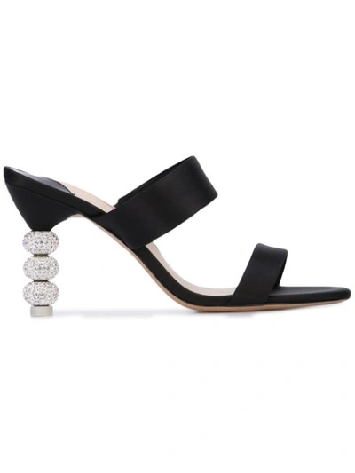 Sophia Webster Jumbo Rosalind Crystal Embellished-heel Sandals In Black