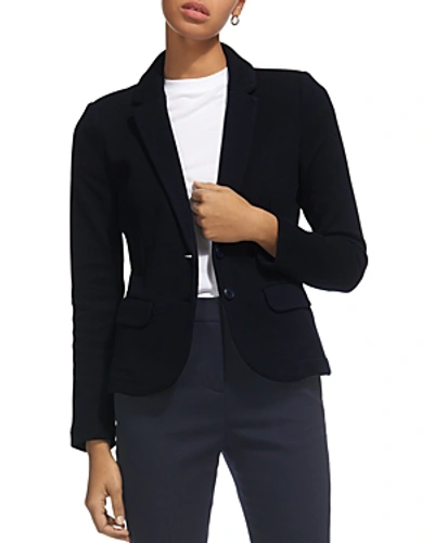 Whistles Slim Knit Blazer In Navy