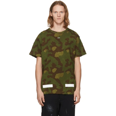 Off-white Green Camo T-shirt In 9901 All Over  White