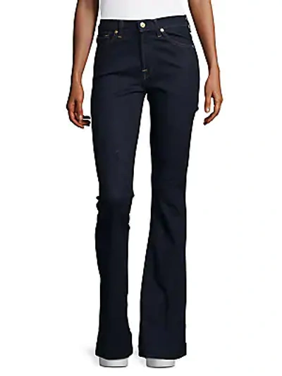 7 For All Mankind Slim-fit Flared Jeans In Dark Blue