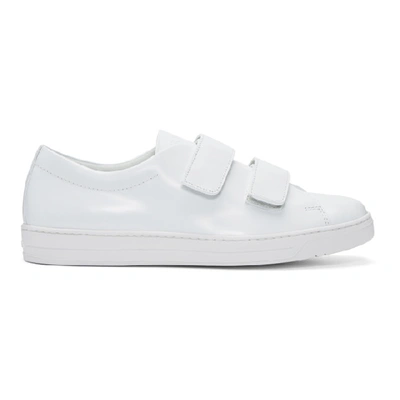 Prada White Two Strap Sneakers