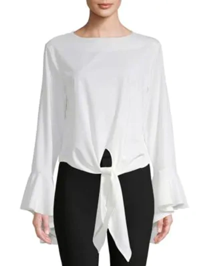 Avantlook Tie-up Bell-sleeve Blouse In White