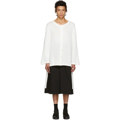 Nocturne 22 Off-white Fleece Long Cardigan