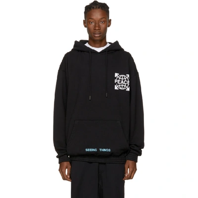 Off-white Ssense Exclusive Black Overized Globe Hoodie