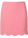 Miu Miu Scalloped Cady Mini Skirt In Pink