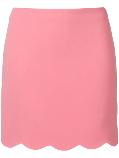 Miu Miu Scalloped Cady Mini Skirt In Pink