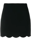 Miu Miu Scalloped Mini Skirt In Black