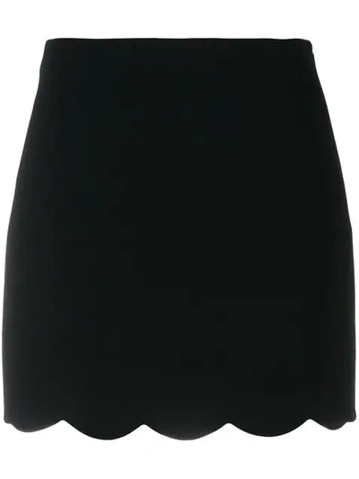 Miu Miu Scalloped Mini Skirt In Black