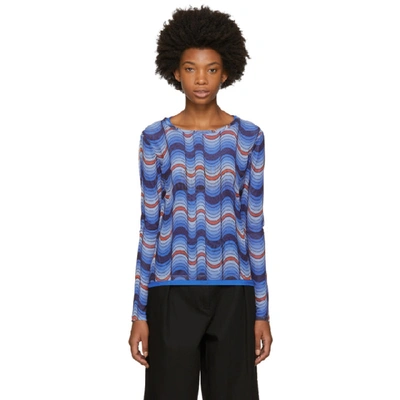 Opening Ceremony Blue Long Sleeve Double Layer T-shirt