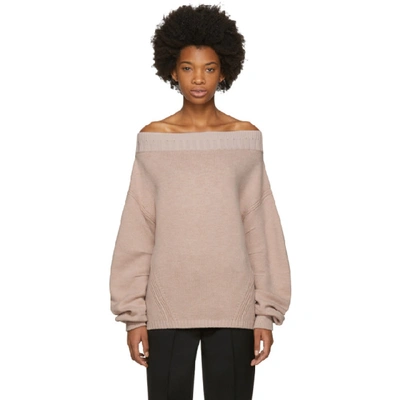 Opening Ceremony Pink Wool Off-the-shoulder Sweater In 6301 Ash Rose