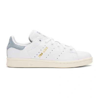 Adidas Originals By Pharrell Williams Adidas Originals X Pharrell Williams  White And Blue Stan Smith Sneakers In White/tactile Blue | ModeSens