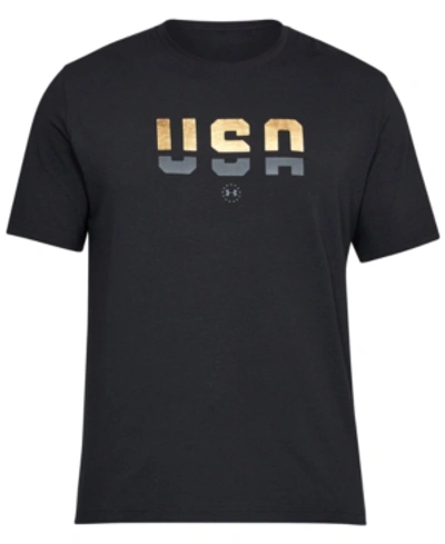 Under Armour Men's Charged Cotton Usa Metallic T-shirt In White
