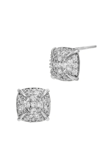 Savvy Cie Jewels Sterling Deco Studs In Silver