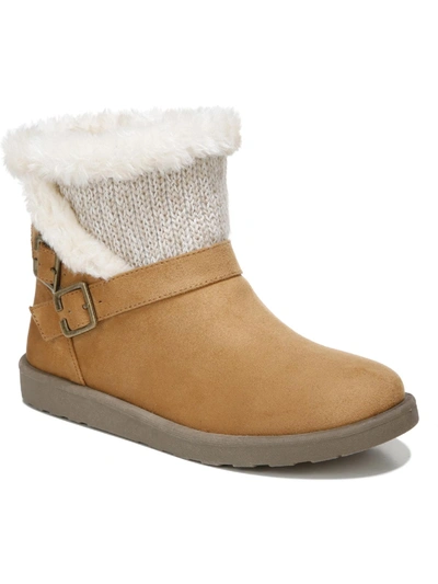 Lifestride Flurry Womens Faux Leather Cold Weather Shearling Boots In Multi