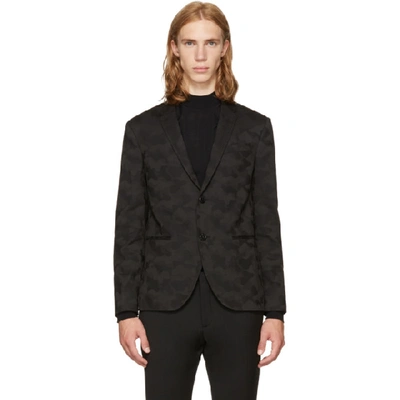 Neil Barrett Black Slim Camo Blazer