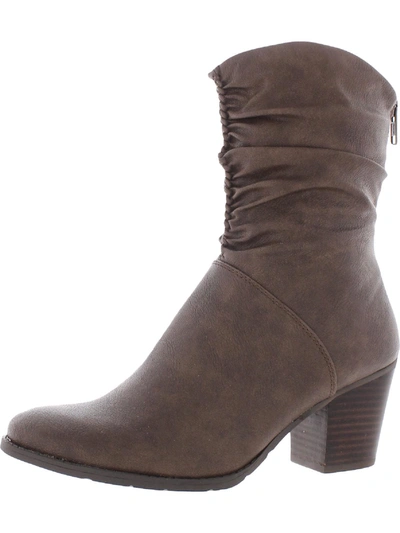 Baretraps Leslie Womens Faux Leather Casual Mid-calf Boots In Beige