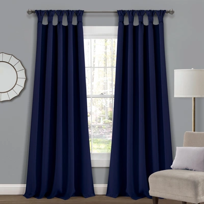 Lush Decor Insulated Knotted Tab Top Blackout Window Curtain Panel Set