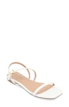 Journee Collection Crishell Snake-embossed Flat Sandal In White