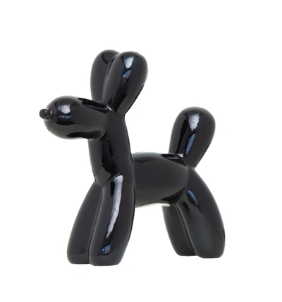 Interior Illusion Plus Interior Illusions Plus Black Mini Ceramic Dog Piggy Bank - 7.5" Tall