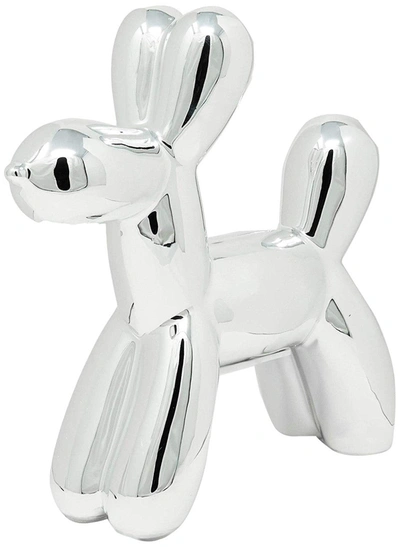 Interior Illusion Plus Interior Illusions Plus Silver Mini Ceramic Dog Piggy Bank - 7.5" Tall