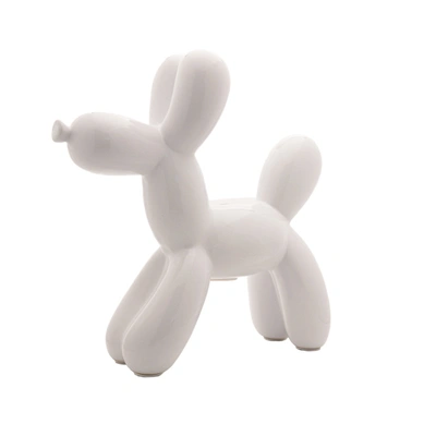 Interior Illusion Plus Interior Illusions Plus White Ceramic Dog Piggy Bank - 12" Tall