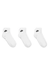 Nike Assorted 3-pack Dri-fit Essential Ankle Socks In White/ Black