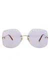 Chloé 63mm Oversize Geometric Sunglasses In Gold Violet