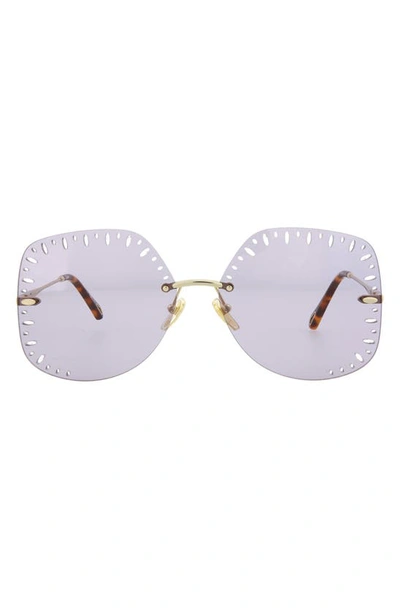 Chloé 63mm Oversize Geometric Sunglasses In Gold Violet
