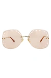 Chloé 63mm Oversize Geometric Sunglasses In Gold Orange