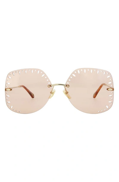 Chloé 63mm Oversize Geometric Sunglasses In Gold Orange