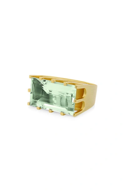 Dean Davidson Baguette-cut Green Amethyst Castle Ring In Green Amethyst/ Gold