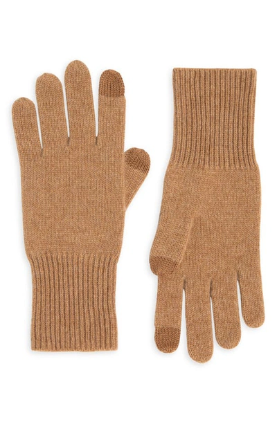 Nordstrom Rack Cashmere Gloves In Cashew
