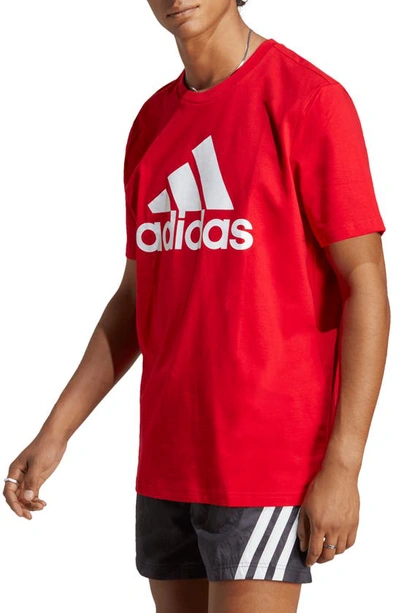 Adidas Originals Single Jersey Cotton Big Logo Graphic T-shirt In Better Scarlet