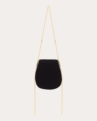 Neous Corvus 0.1 Chain-embellished Velvet Shoulder Bag In Black