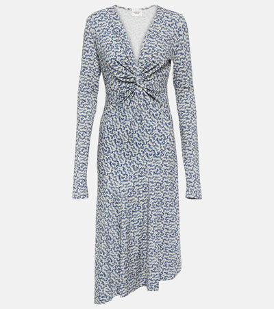 Marant Etoile Lania Printed Jersey Midi Dress In Blue