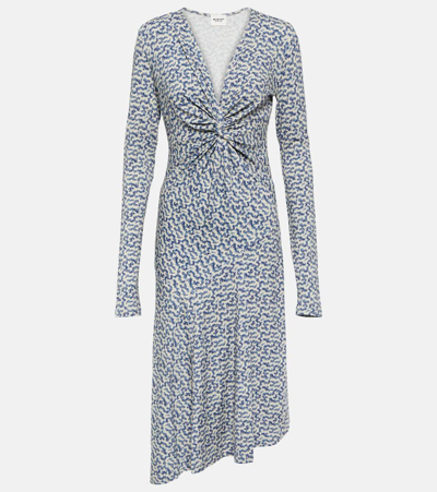 Marant Etoile Lania Printed Jersey Midi Dress In Blau