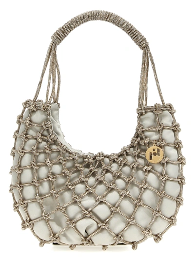 Rosantica Nodi Crystal-embellished Shoulder Bag In Beige