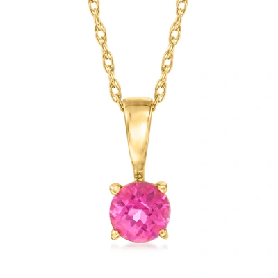 Rs Pure By Ross-simons Pink Topaz Pendant Necklace In 14kt Yellow Gold In Purple