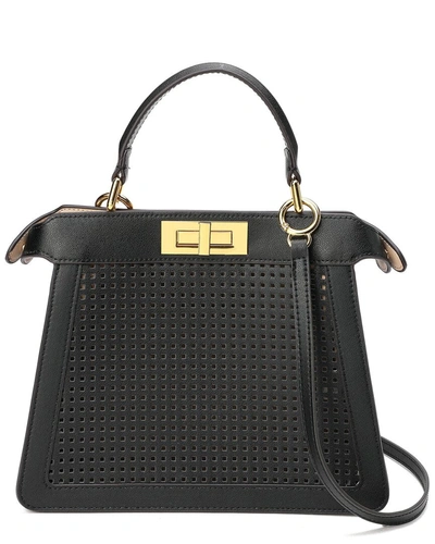 Tiffany & Fred Alligator-embossed Perforated Leather Top Handle Satchel In Black