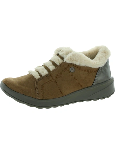 Bzees Golden Womens Faux Fur Lined Fashion Sneakers In Brown