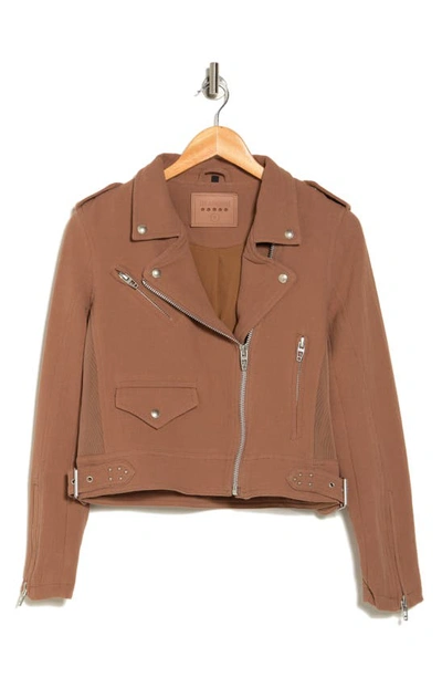 Blanknyc Crepe Moto Jacket In Chai Tea