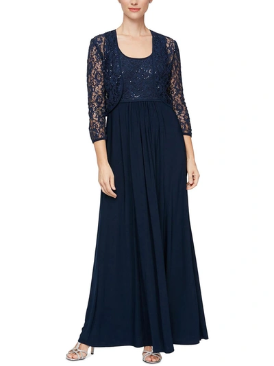 Slny Womens Lace 2pc Evening Dress In Blue