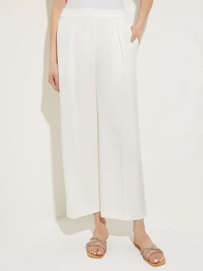 Misook Woven Wide Leg Pant In White