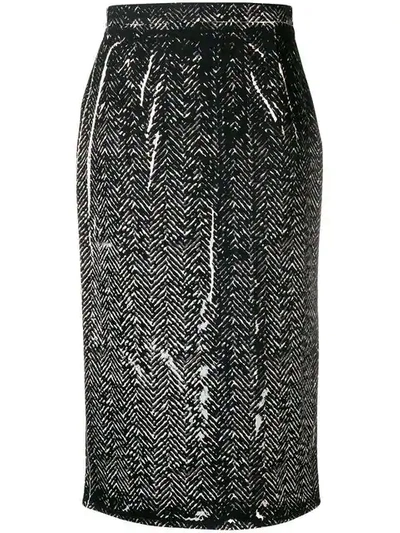 Prada Fitted Pencil Skirt In Black