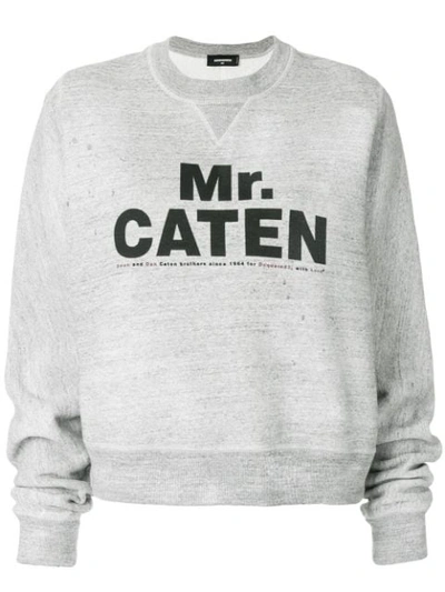 Dsquared2 Mr Caten Print Sweatshirt In Grey