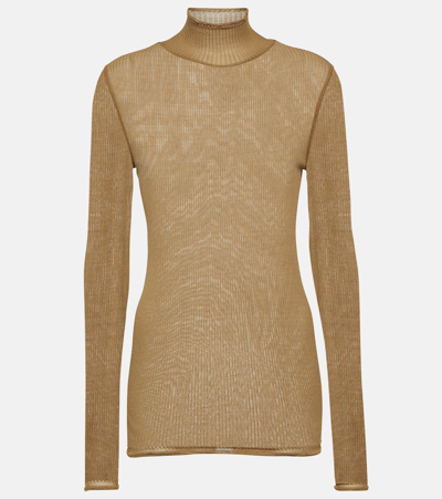 Lemaire Seamless High Neck In Ochre_khaki