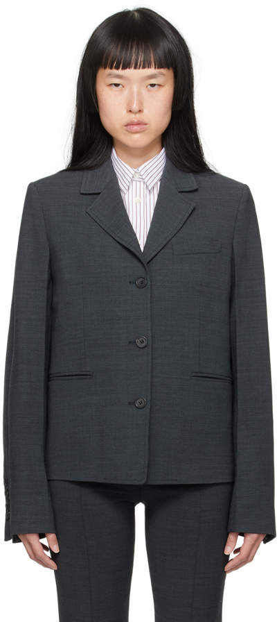 Totême Single-breasted Blazer In 019 Charcoal Melange