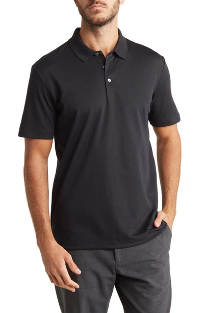 Theory Button Front Polo In Black