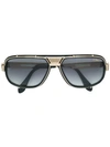 Cazal Mixed Metal And Acetate Sunglasses In Black